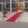 Red Carpet Runner & Stanchion posts with red velvet ropes.