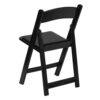Black Resin Folding Chairs - back