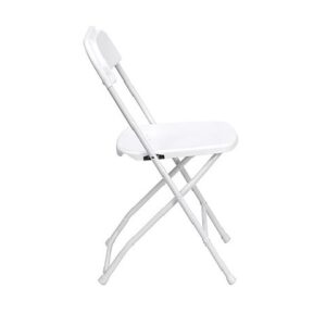 White Plastic Folding Chairs side