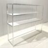 This Chrome Plexi Bar Back is equipped with white plexi and is 78"L X 20" W X 60"H